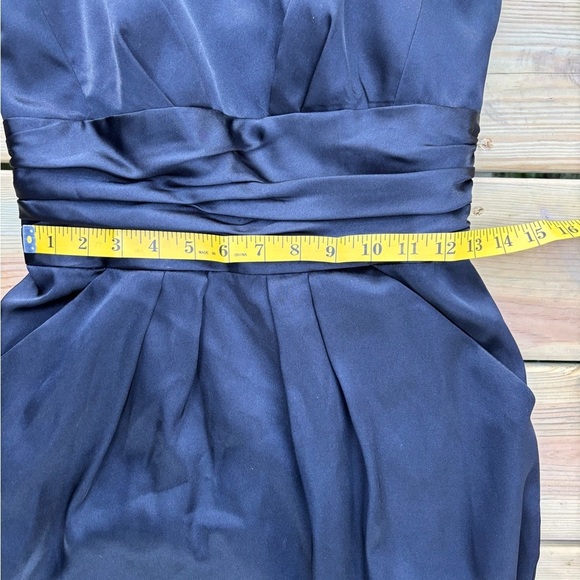 Davids Bridal black dress strapless wedding bridesmaid small 4 - Picture 4 of 7